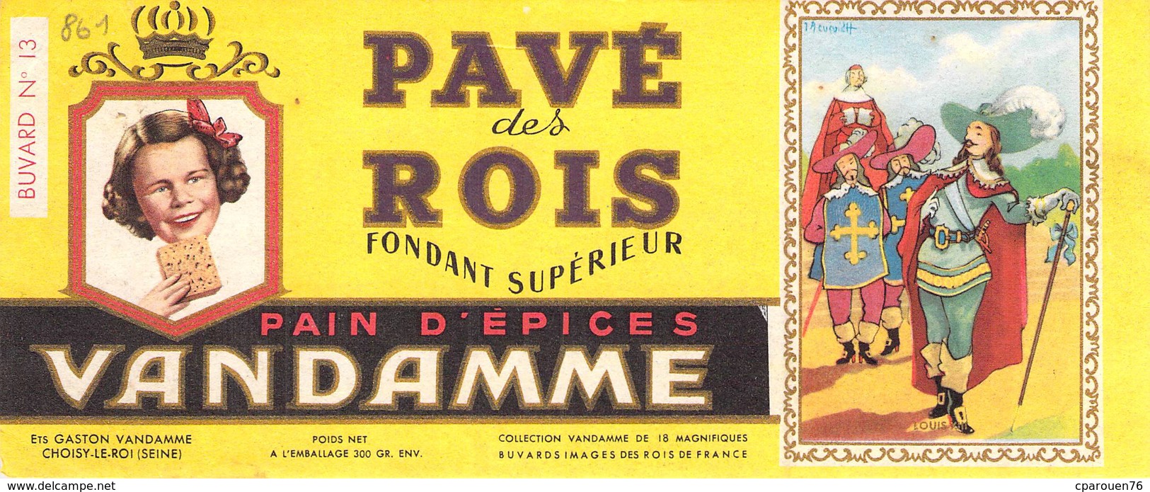 Ancien Buvard Collection Pain D'épices Van Damme Pavé Des Rois - Pain D'épices