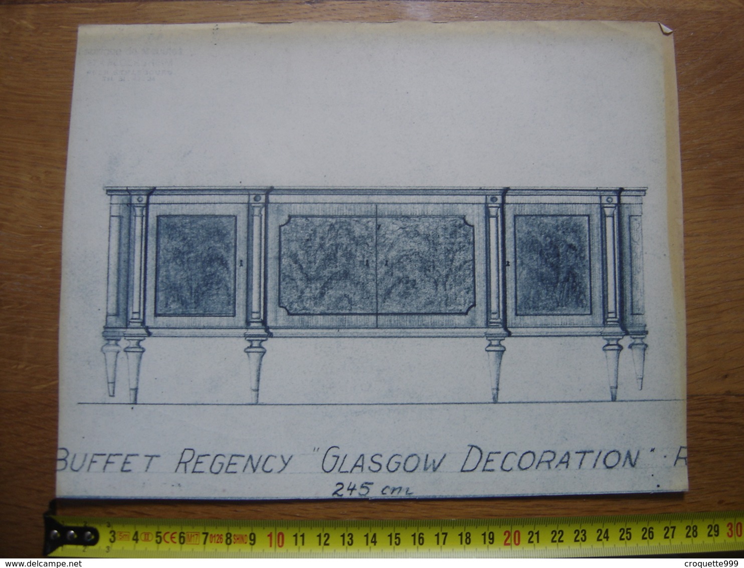 Planche Estampe MEUBLE MOBEL FURNITURE MOBILI Buffet Regency Glasgow EHALT Strasbourg - Other Plans