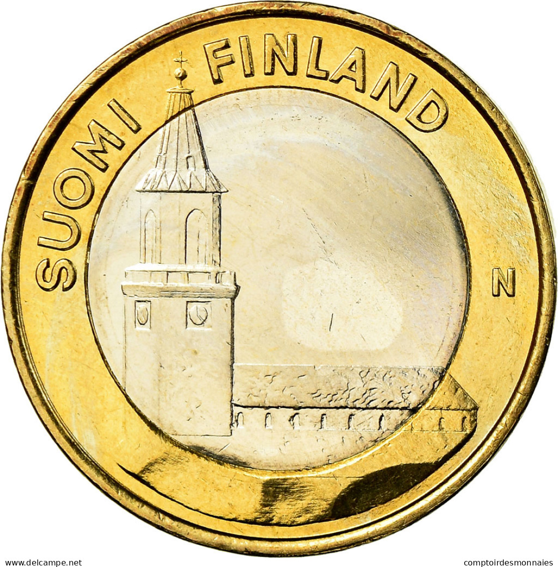 Finlande, 5 Euro, La Cathédrale De Turku, 2013, SUP, Bi-Metallic, KM:213 - Finlande