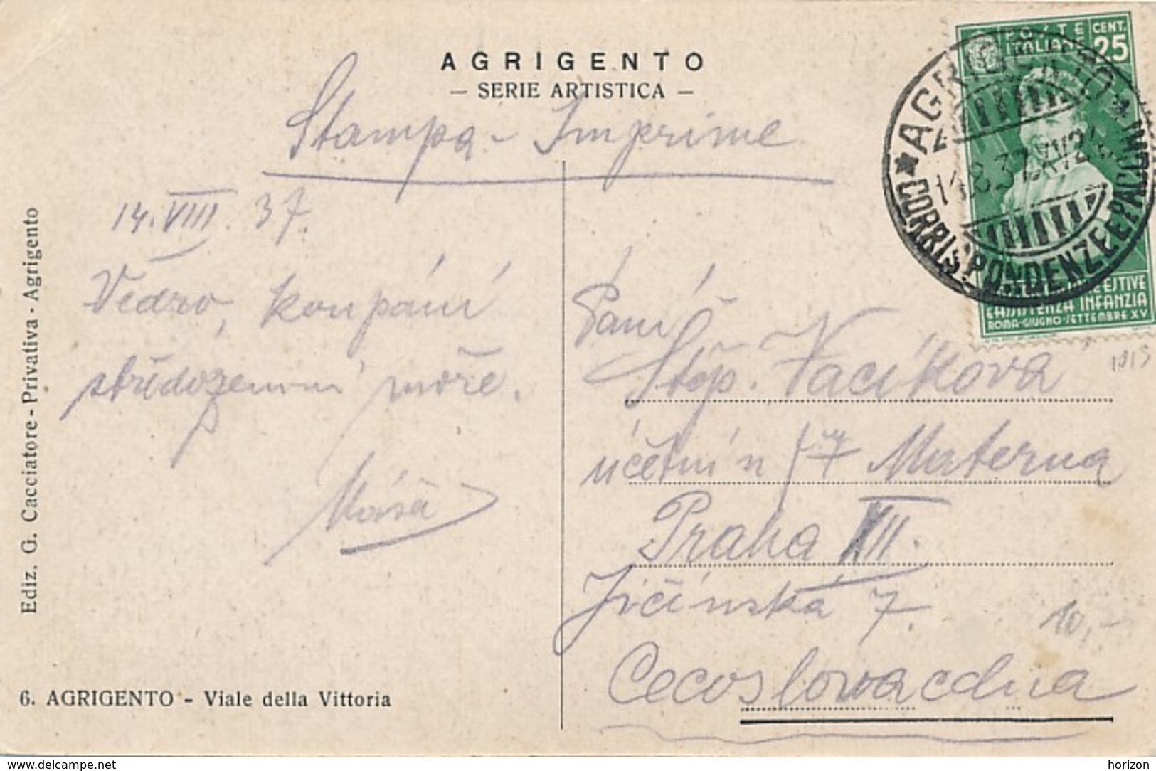 2a.611. AGRIGENTO - Viale Della Vittoria - 1937 - Agrigento