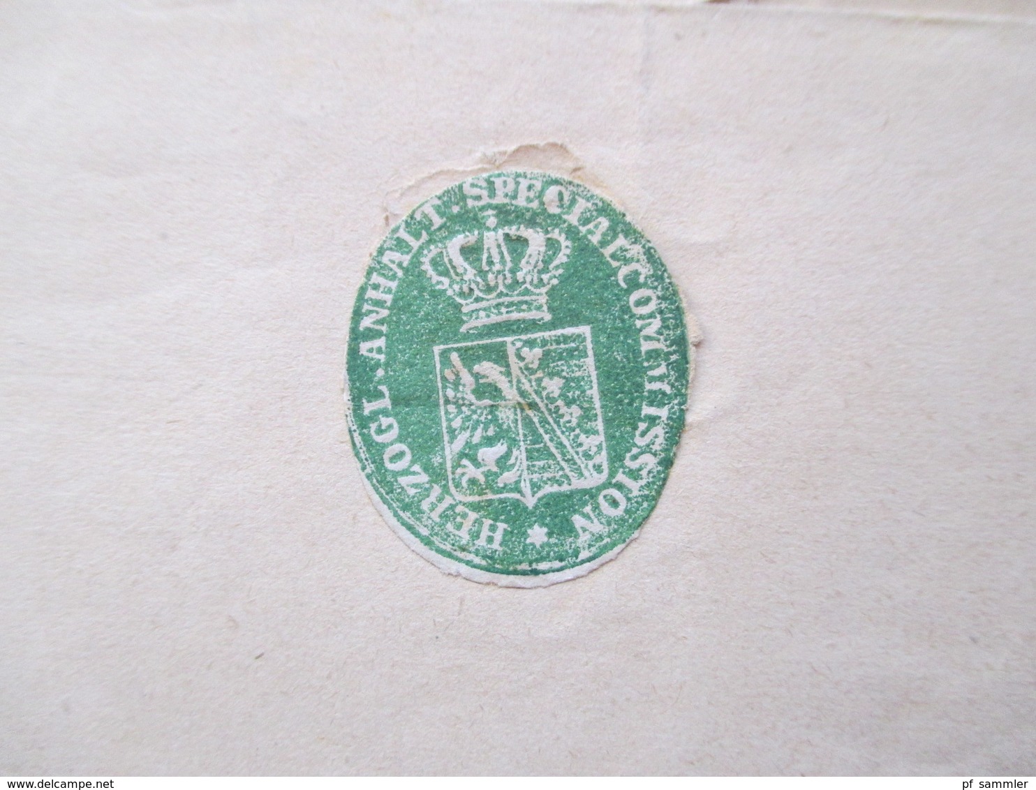 1876 Dienstbrief Bernburg - Oranienbaum Beide Stempel K1 Und Rückseitig Ausgeschnittenes Papiersiegel Specialcommission - Lettres & Documents