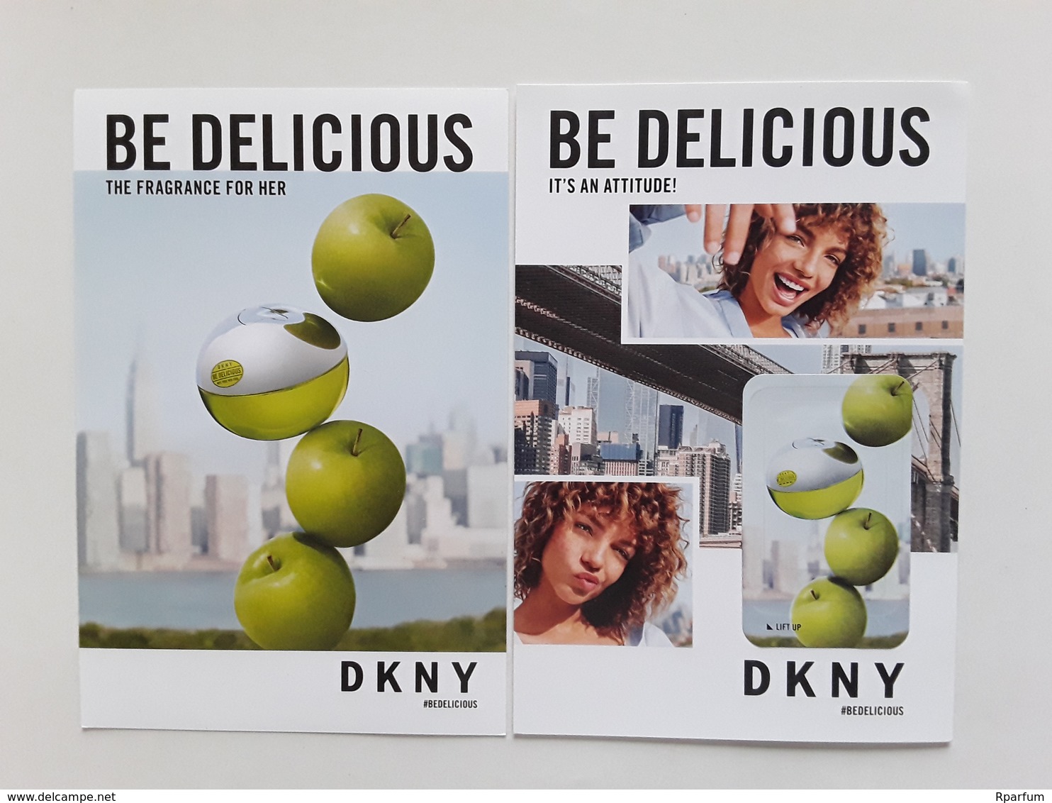 DKNY  "  BE DELICIOUS  "  Carte Avec Patch   *** Photo R/V - Modernes (à Partir De 1961)