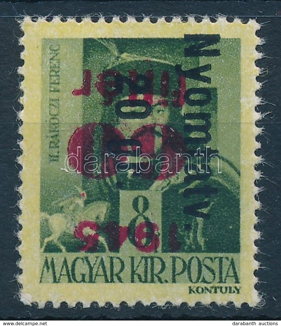 ** 1946 Betűs Nyomtatvány 20gr, Normál Fekete és Fordított 60f Piros Felülnyomással és A Piros Felülnyomás Gépszínátnyom - Otros & Sin Clasificación