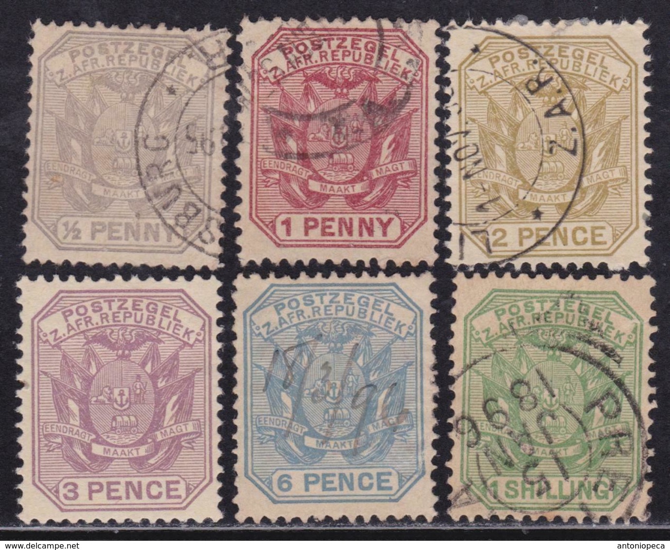 BRITISH COLONIES TRANSVAAL 1894-95 / 5v Used + 3p MH - Africa Del Sud-Ovest (1923-1990)