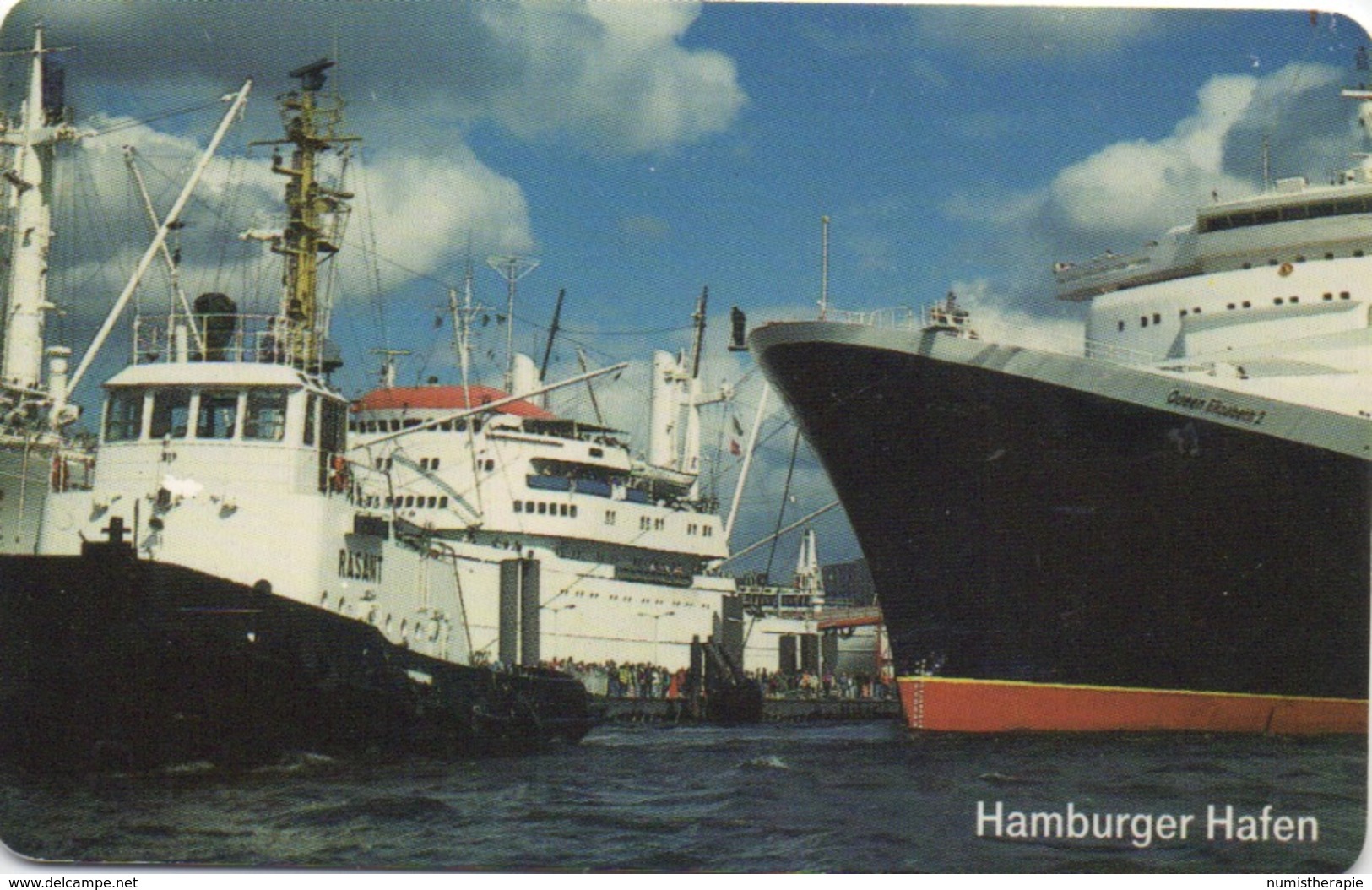 Télécarte Allemande : Queen Elizabeth II Au Port De Hambourg : 12DM : 12/1998 / Tirage 500000 - Bateaux