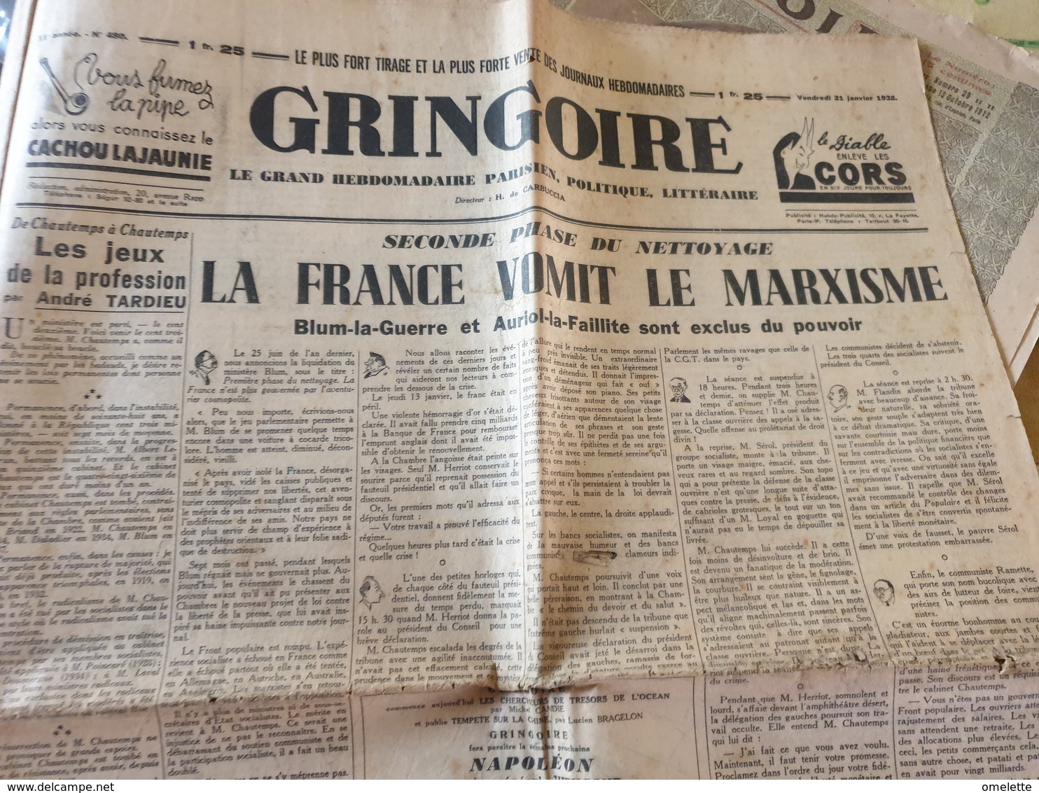 GRINGOIRE /LA FRANCE VOMIT LE MARXISME /RALPH SOUPAULT STALINE/GOYAU PAR PREVOST /CHINE TEMPETE /SCHNITZLER - General Issues