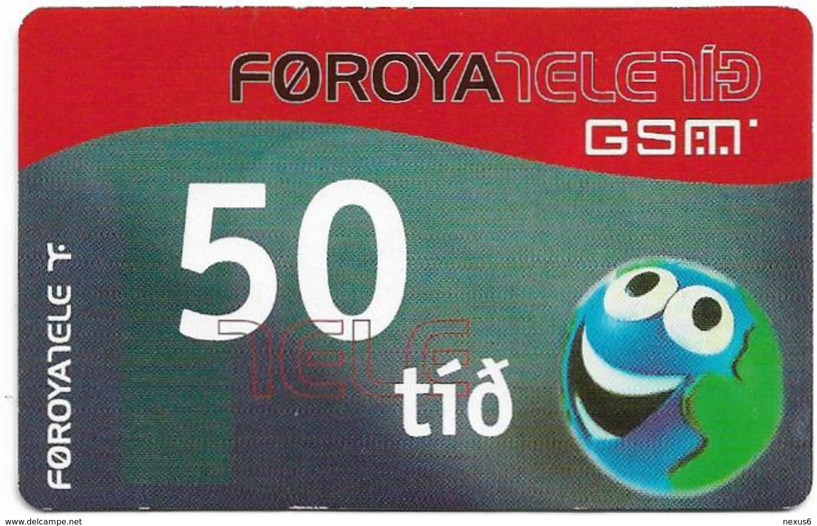 Faroe - Smiling Face, 50Kr. GSM Refill, Exp. 01.03.2006, Used - Faeroër