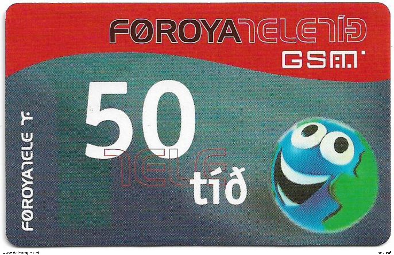 Faroe - Smiling Face, 50Kr. GSM Refill, Exp. 01.04.2006, Used - Faroe Islands