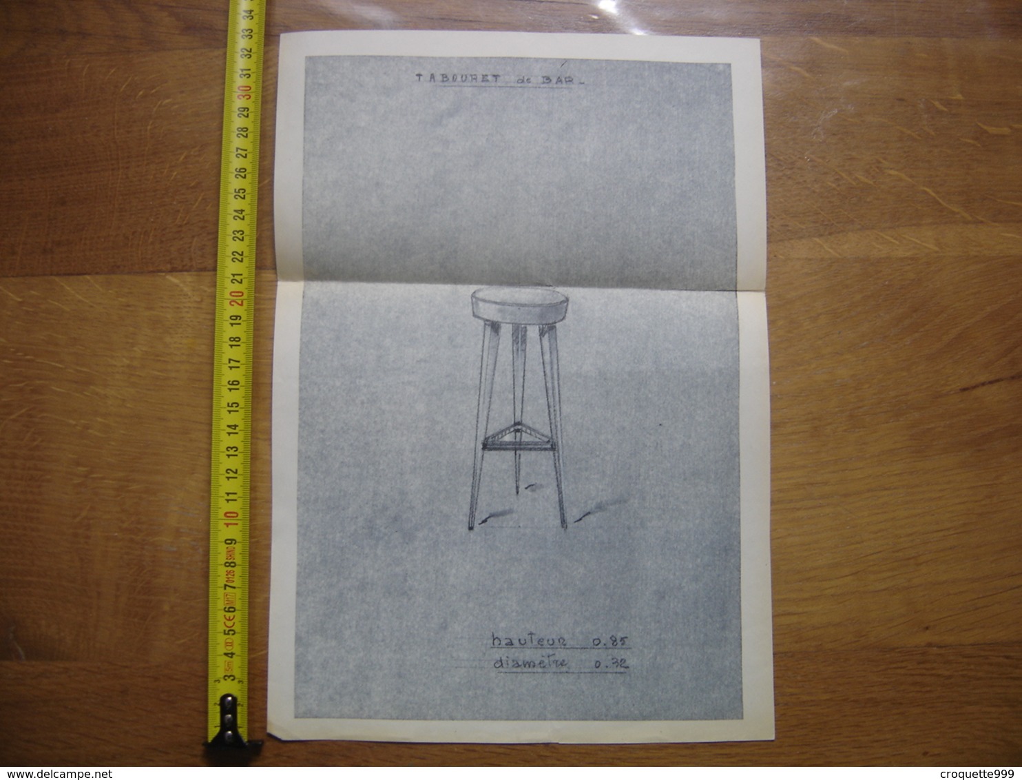 Planche Estampe MEUBLE MOBEL FURNITURE MOBILI Tabouret - Other Plans