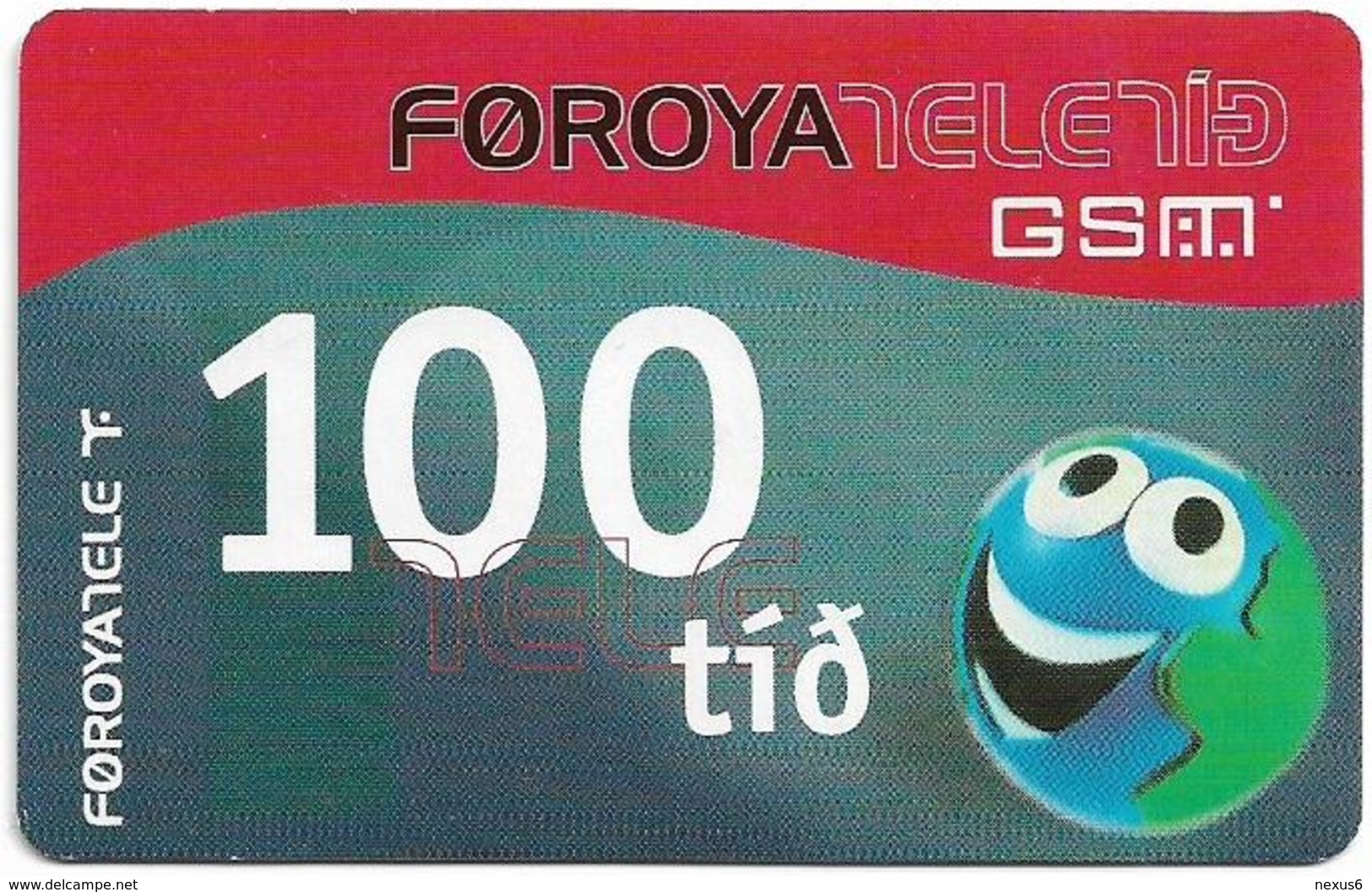 Faroe - Smiling Face, 100Kr. GSM Refill, Exp. 05.06.2004, Used - Féroé (Iles)