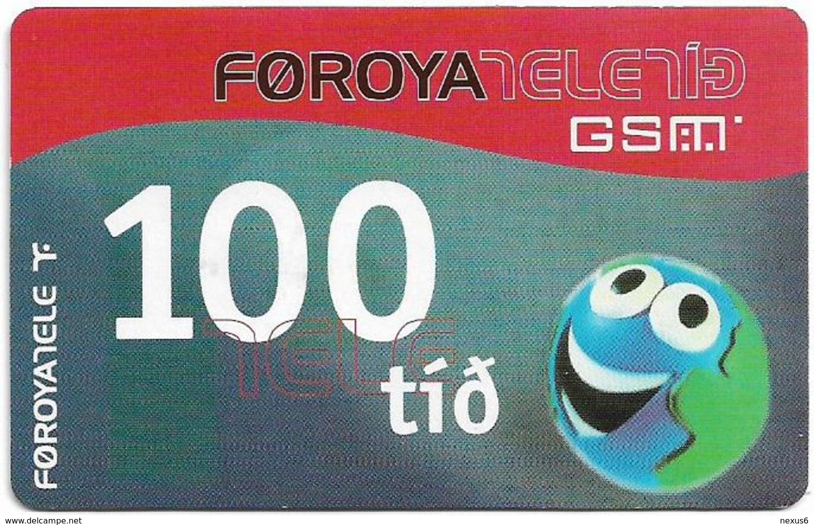 Faroe - Smiling Face, 100Kr. GSM Refill, Exp. 01.11.2005, Used - Islas Faroe