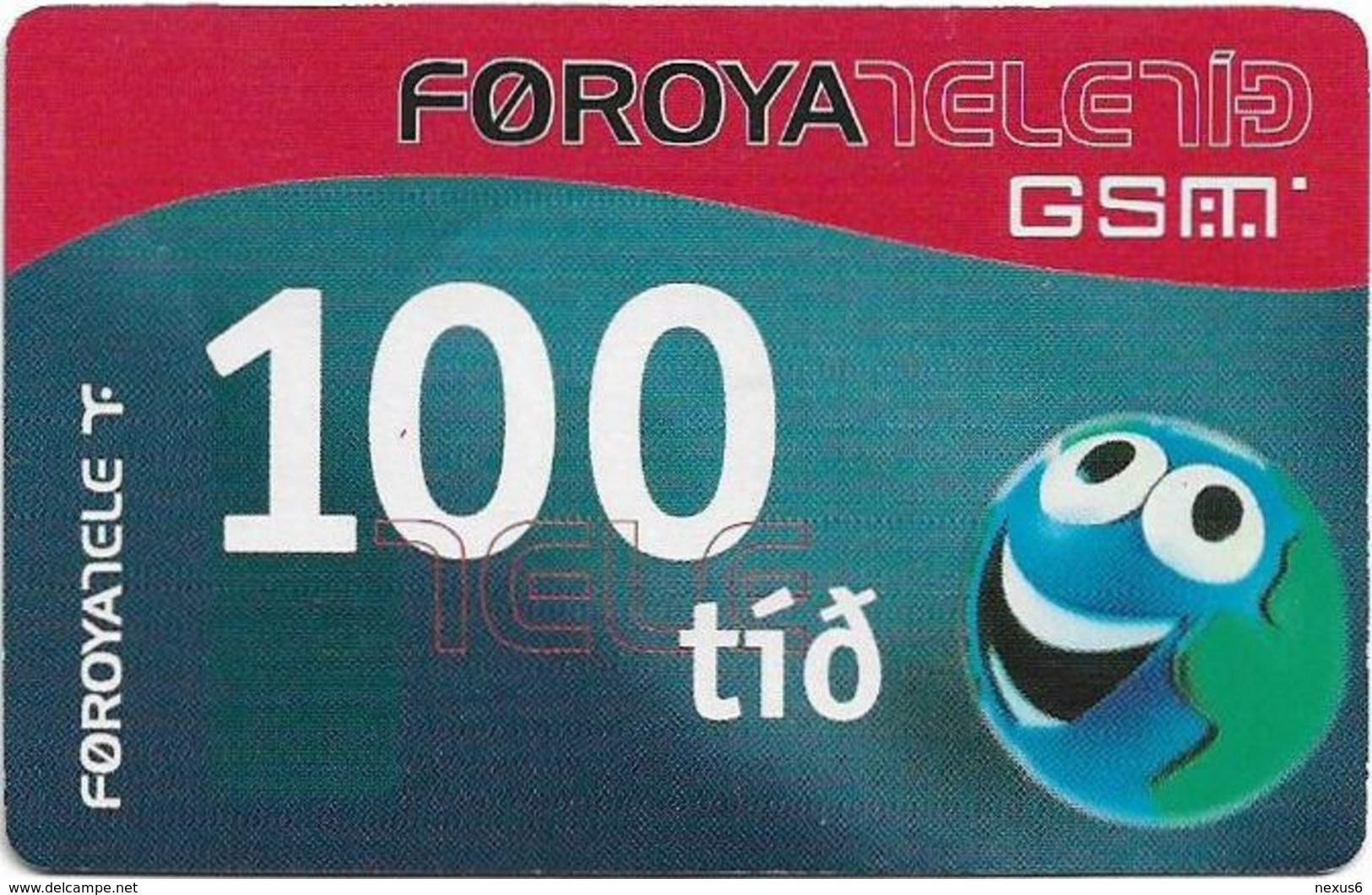 Faroe - Smiling Face, 100Kr. GSM Refill, Exp. 01.07.2006, Used - Faroe Islands