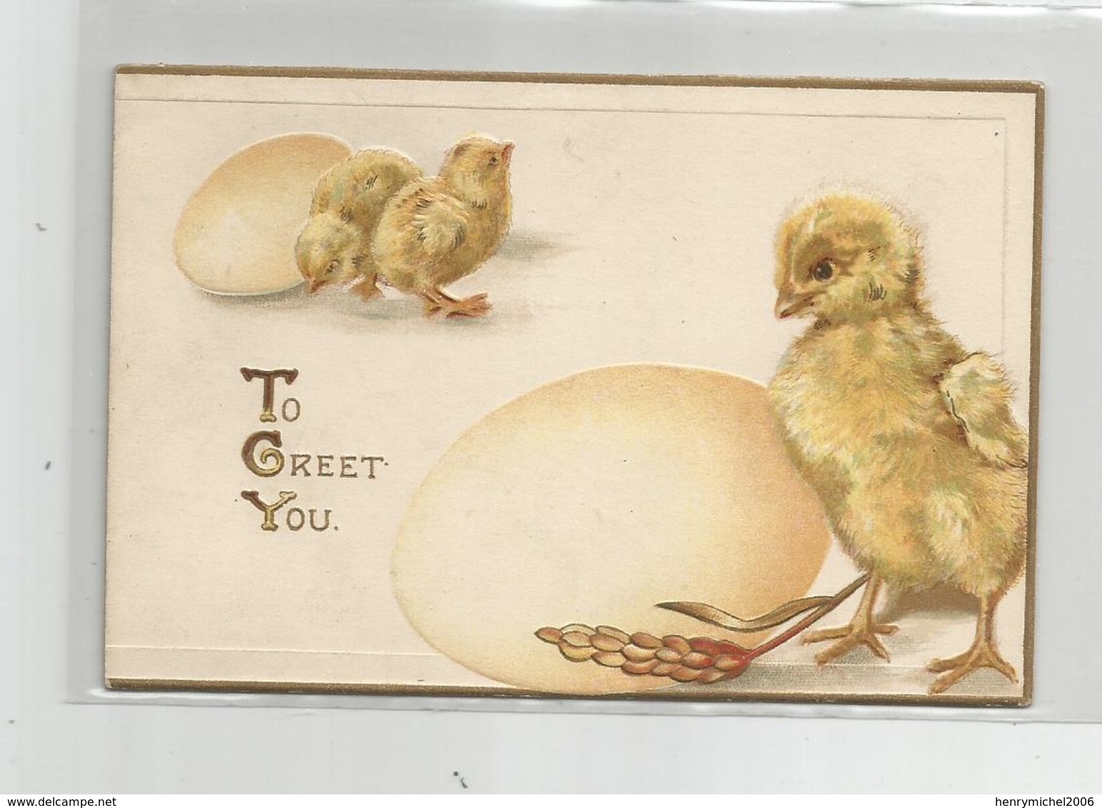 Carte Double Raphael Tuck Sons To Greet You Paques Oeuf Poussin 8x12 Cm - Tuck, Raphael