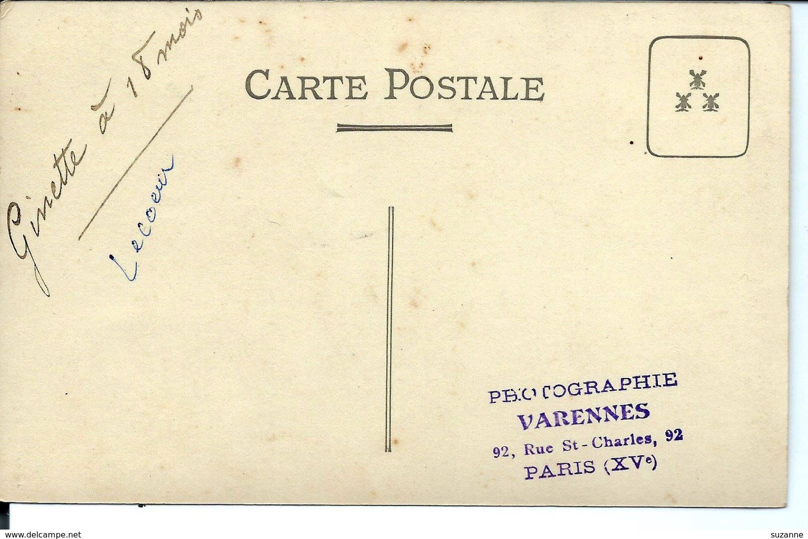 Ginette LECOEUR - Varennes Photographe Paris XVe (vers 1910) Fillette Identifiée - Genealogy