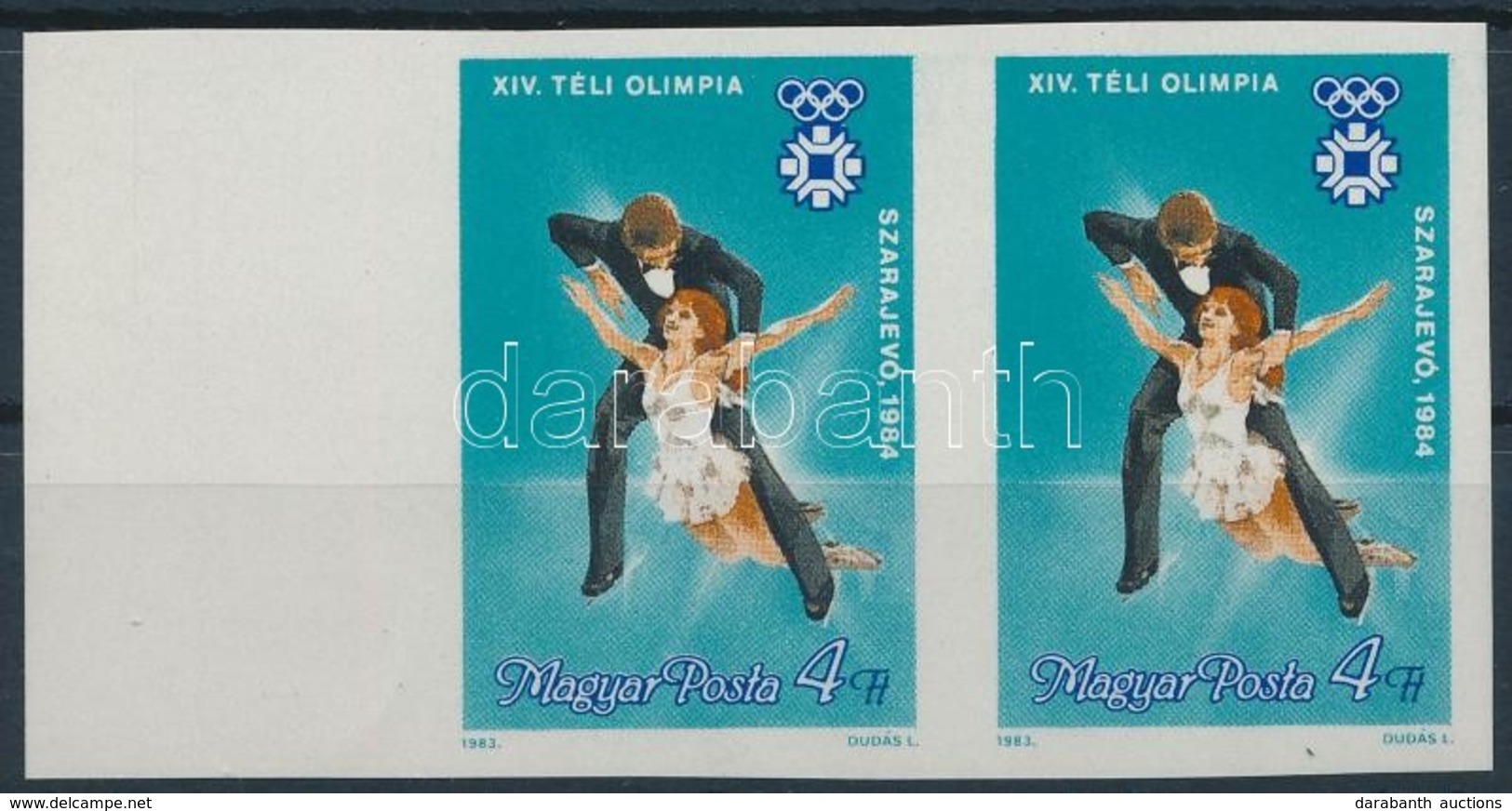 ** 1983 Téli Olimpia 45Ft ívszéli Vágott Párban - Sonstige & Ohne Zuordnung