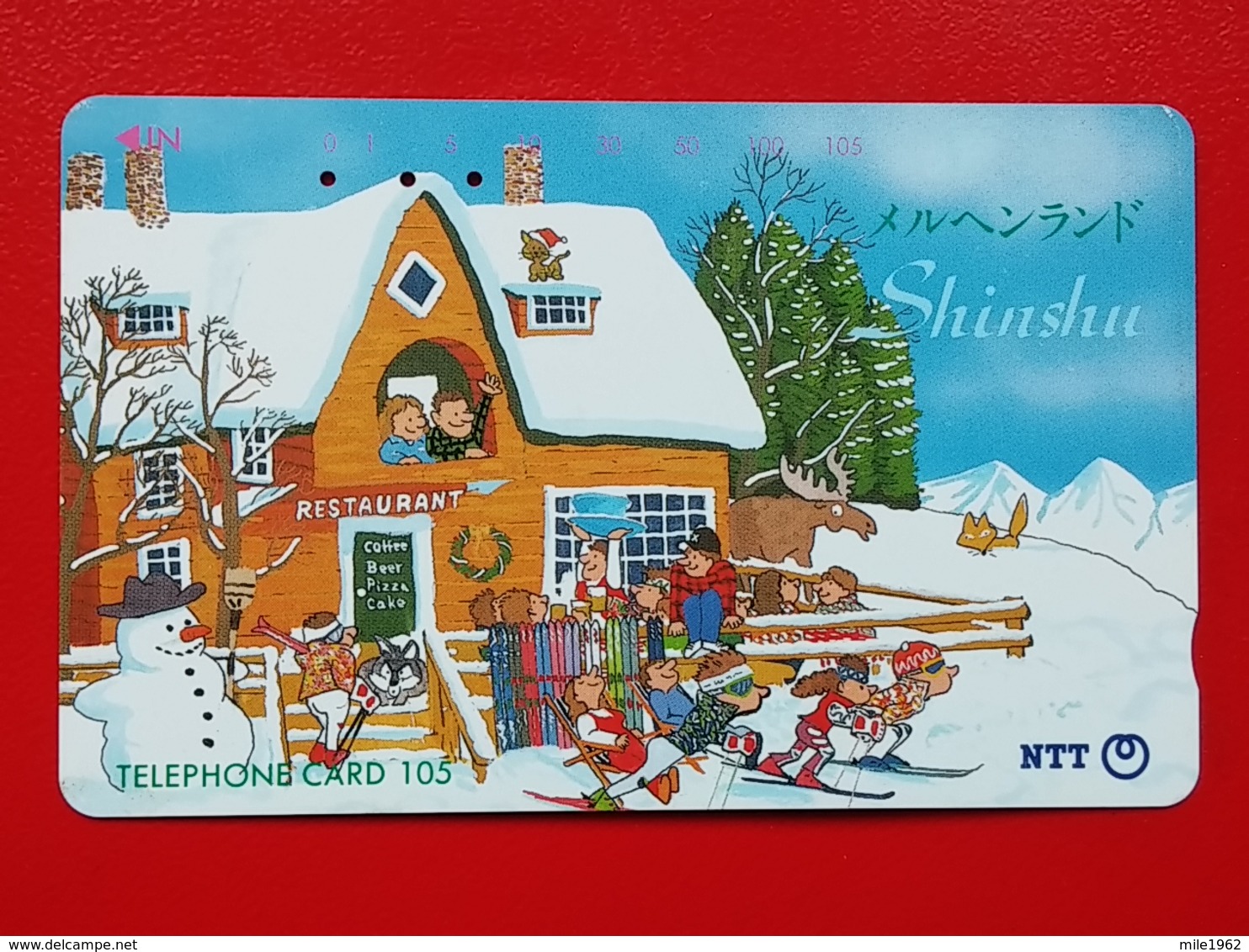 T-45 - JAPAN, TELECARD, MAGNETIC PHONECARD NTT - 271-126, SHINSHU, SKI SPORT - Japan