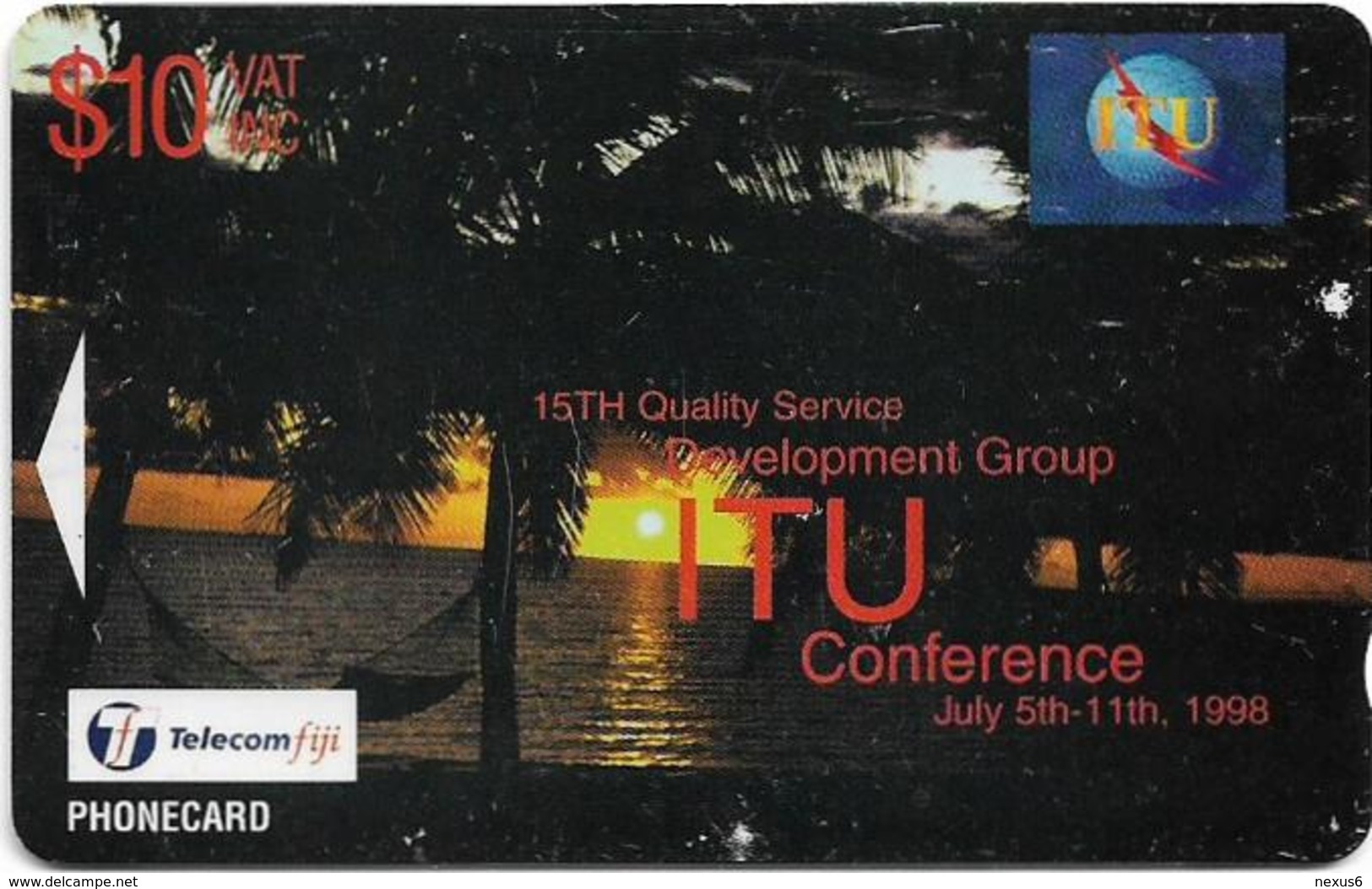 Fiji - Tel. Fiji - ITU Conference - Black Card - BCFJD - 1998, 10$, 1.000ex, Used - Figi