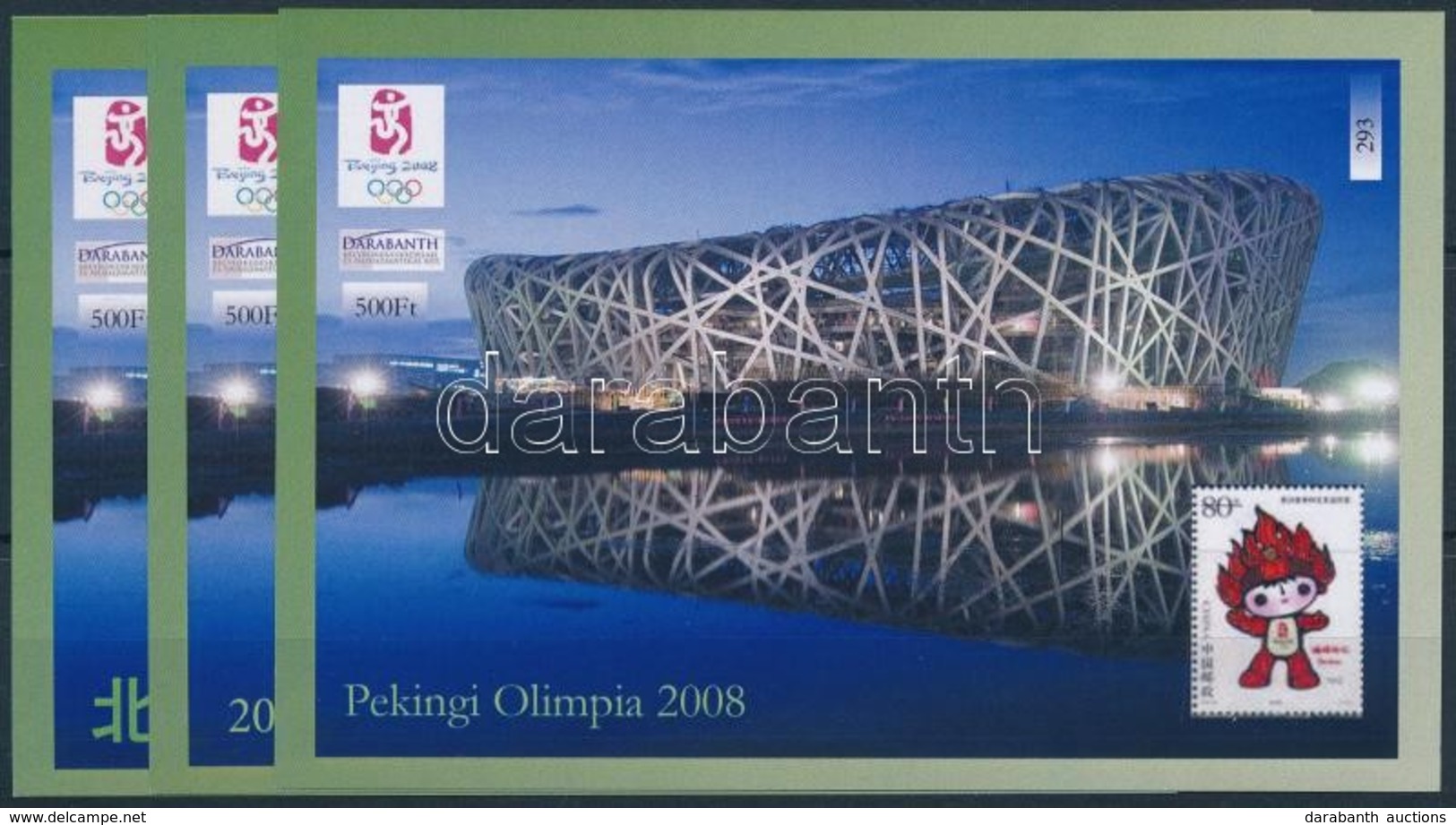 ** 2008/8 Pekingi Olimpia 3 Klf Emlékív - Sonstige & Ohne Zuordnung
