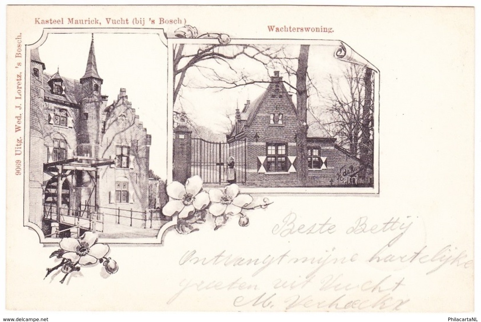 Vucht Vught - Litho Wachterswoning Kasteel Maurick - Vught