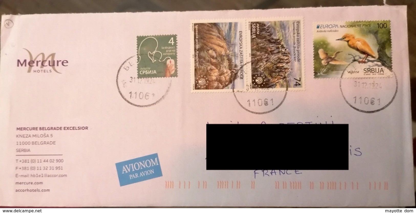 SERBIE SERBIA SRBIJA 2019 EUROPA Birds Cover BEOGRAD FRANCE - Serbia