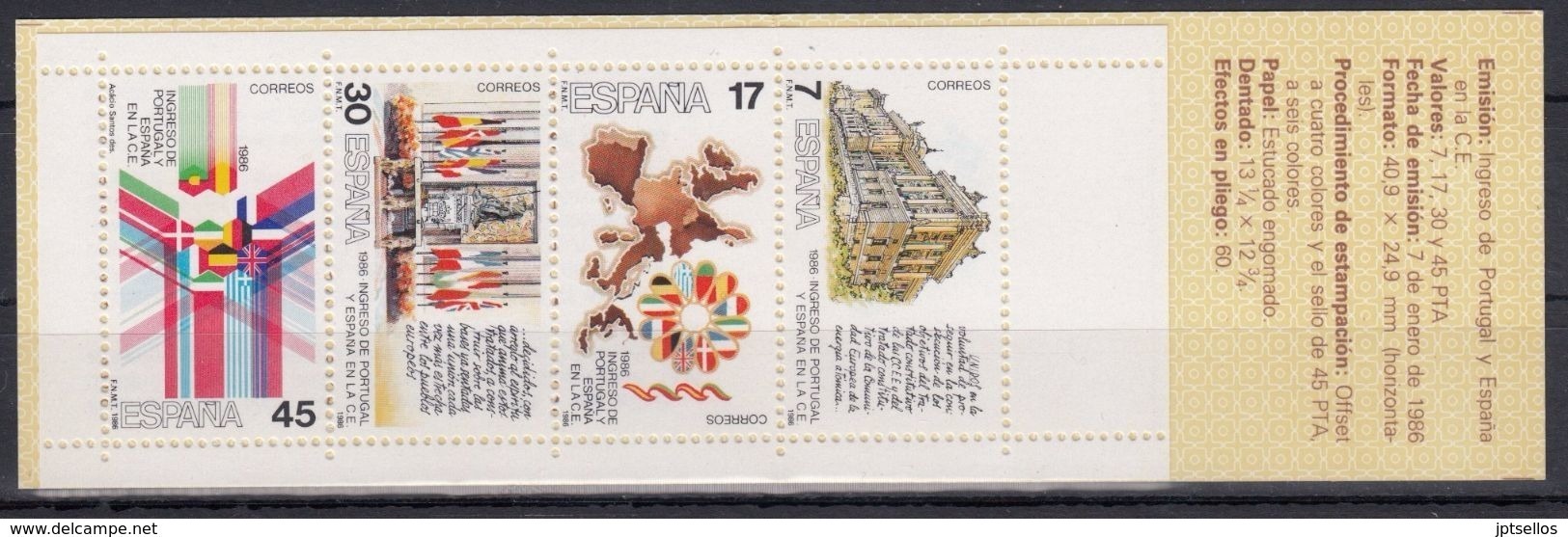 ESPAÑA 1986 CARNET Nº 2825-C NUEVO - Blocks & Sheetlets & Panes