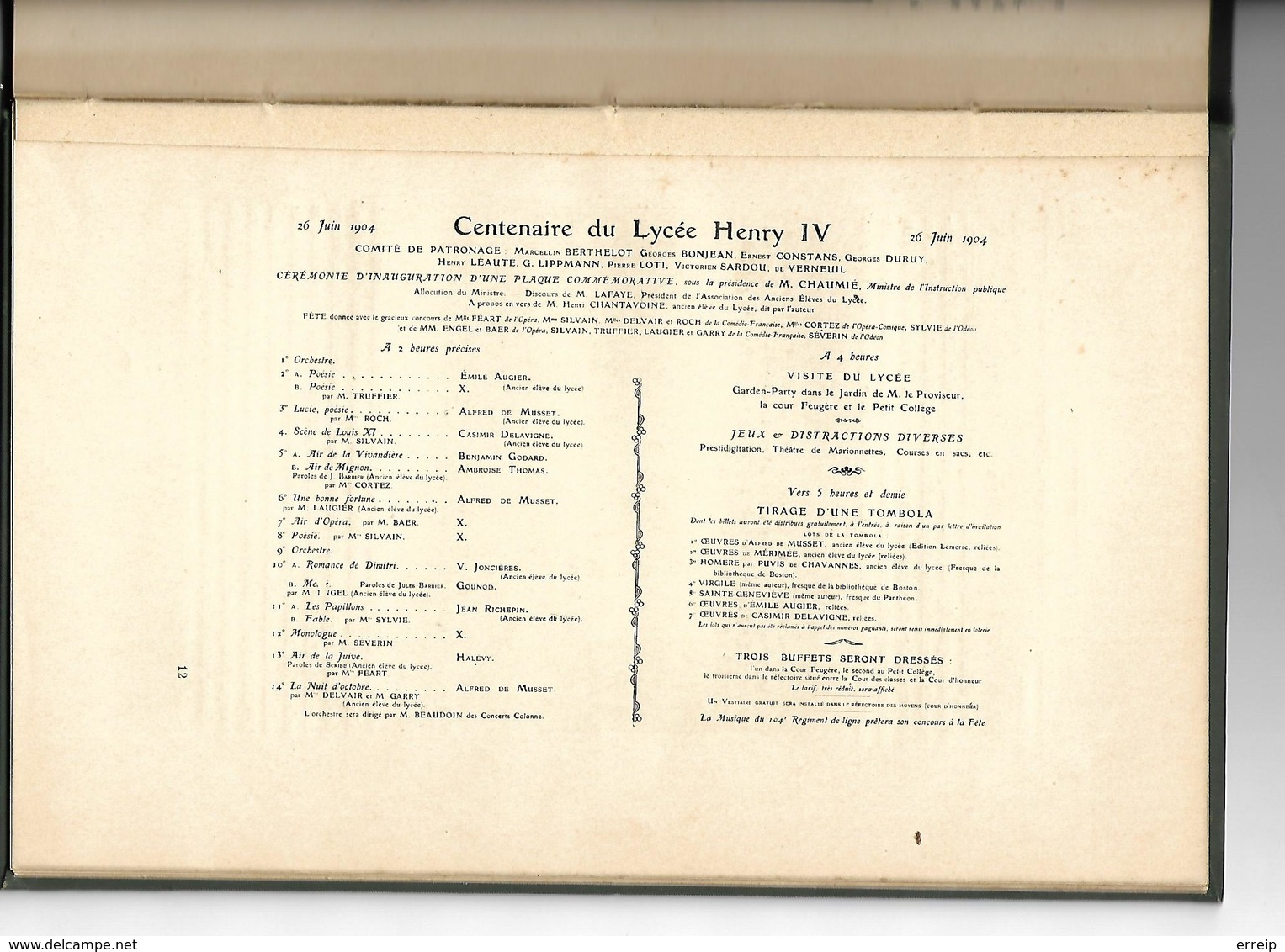 Paris Abbaye Sainte Geneviève Centenaire Du Lycee Henri 4 Compte Rendu De La Fête Du Centenaire 1804/1904 Tbe 95 Pages - Parigi