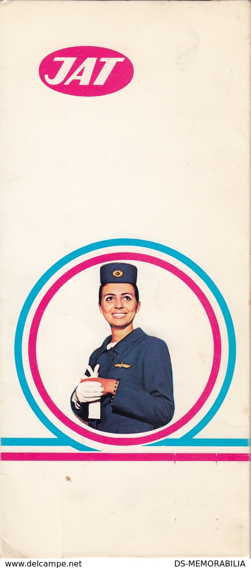 JAT Yugoslav Airlines Pasenger Informations Form Envelope Stewardess - Articles De Papeterie