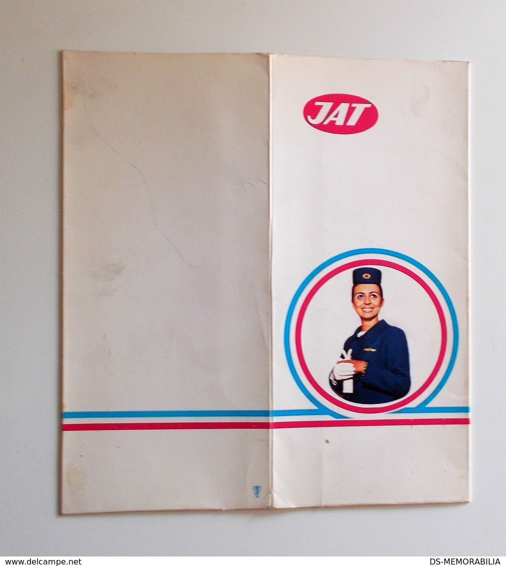 JAT Yugoslav Airlines Pasenger Informations Form Envelope Stewardess - Articles De Papeterie