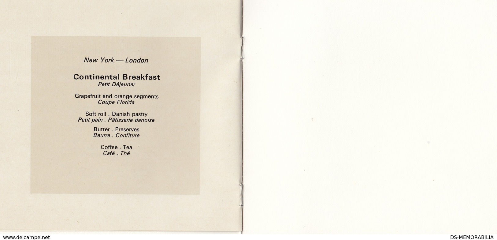 1971 British Airways Menu Flight New York London Front Side Hong Kong - Menükarten