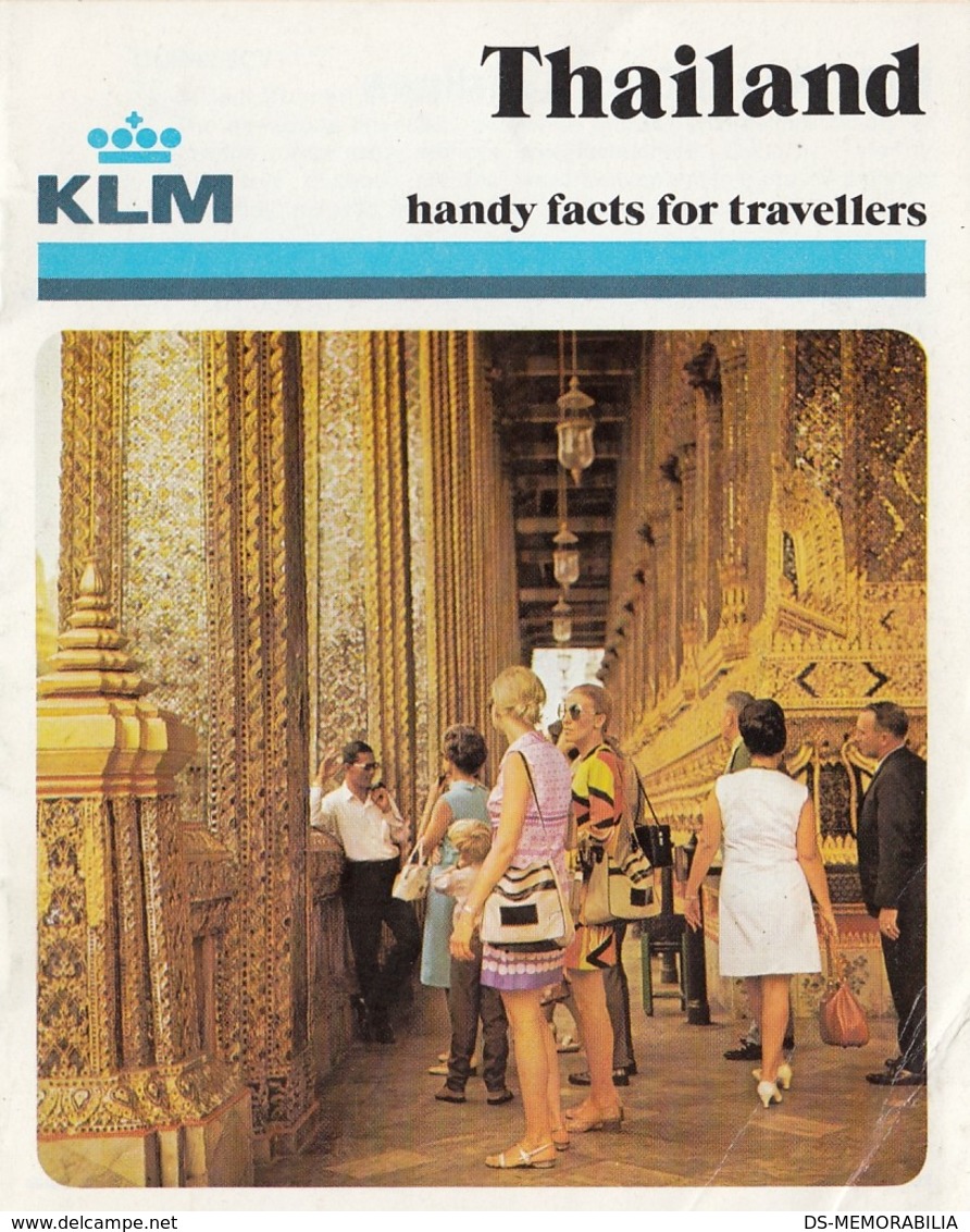 1974 KLM Royal Dutch Airlines Travell Brochure About Thailand - Inflight Magazines