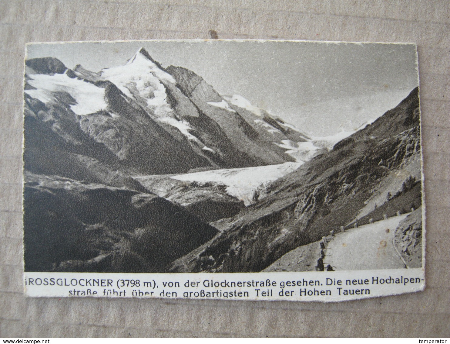 Grossglockner ( 3798 M. ) / Picture, Clip From A Cigarette Box ( 25 STÜCK FRONT Zigaretten ) - Autres & Non Classés