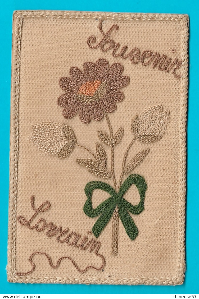 Carte Ancienne Brodée Militaire Souvenir Lorrain 1914 - Ricamate