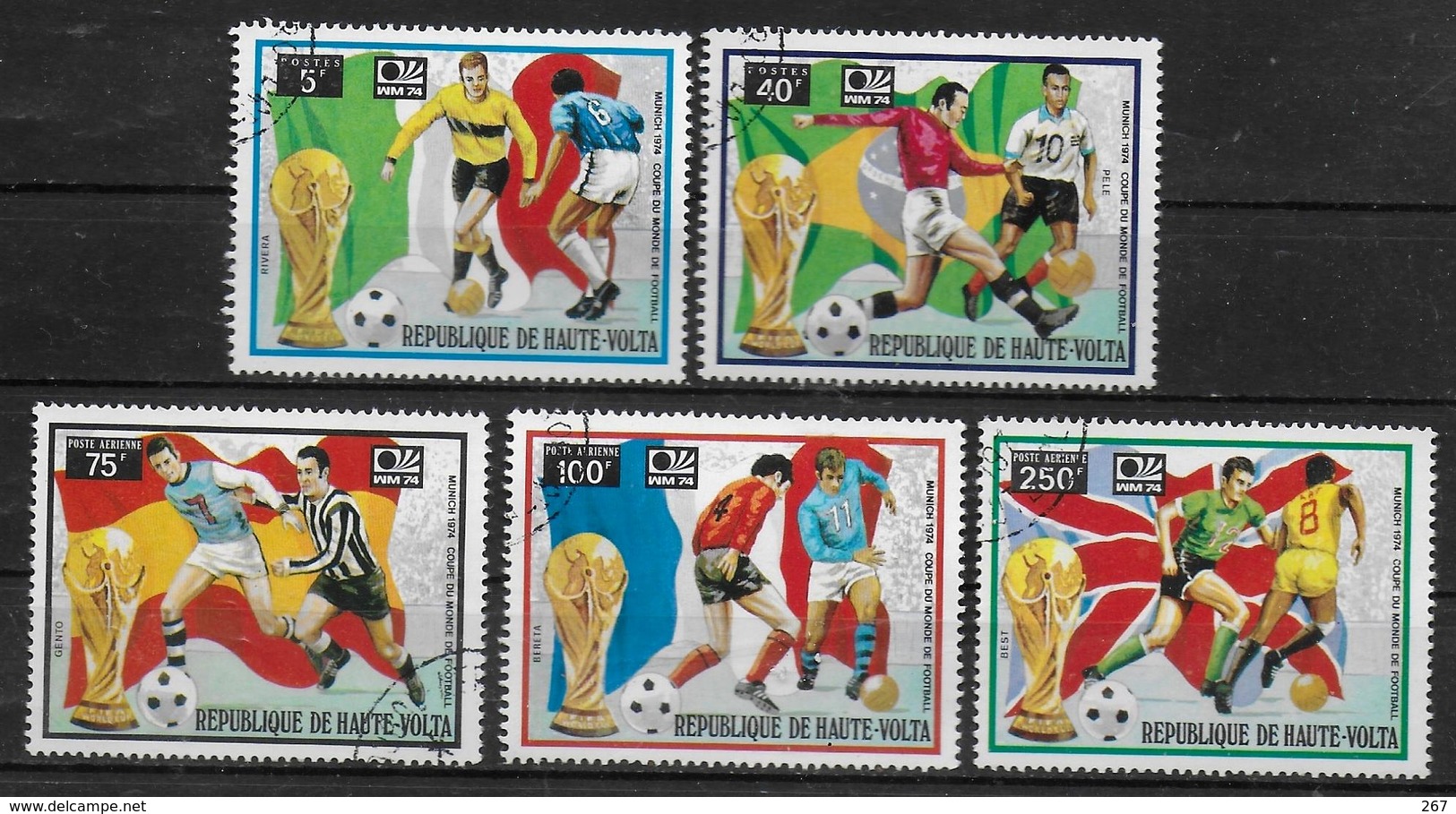 HAUTE VOLTA   N° 320/21 PA 171/73  Obliteré   Cup 1974  Football Soccer Fussball - 1974 – Allemagne Fédérale