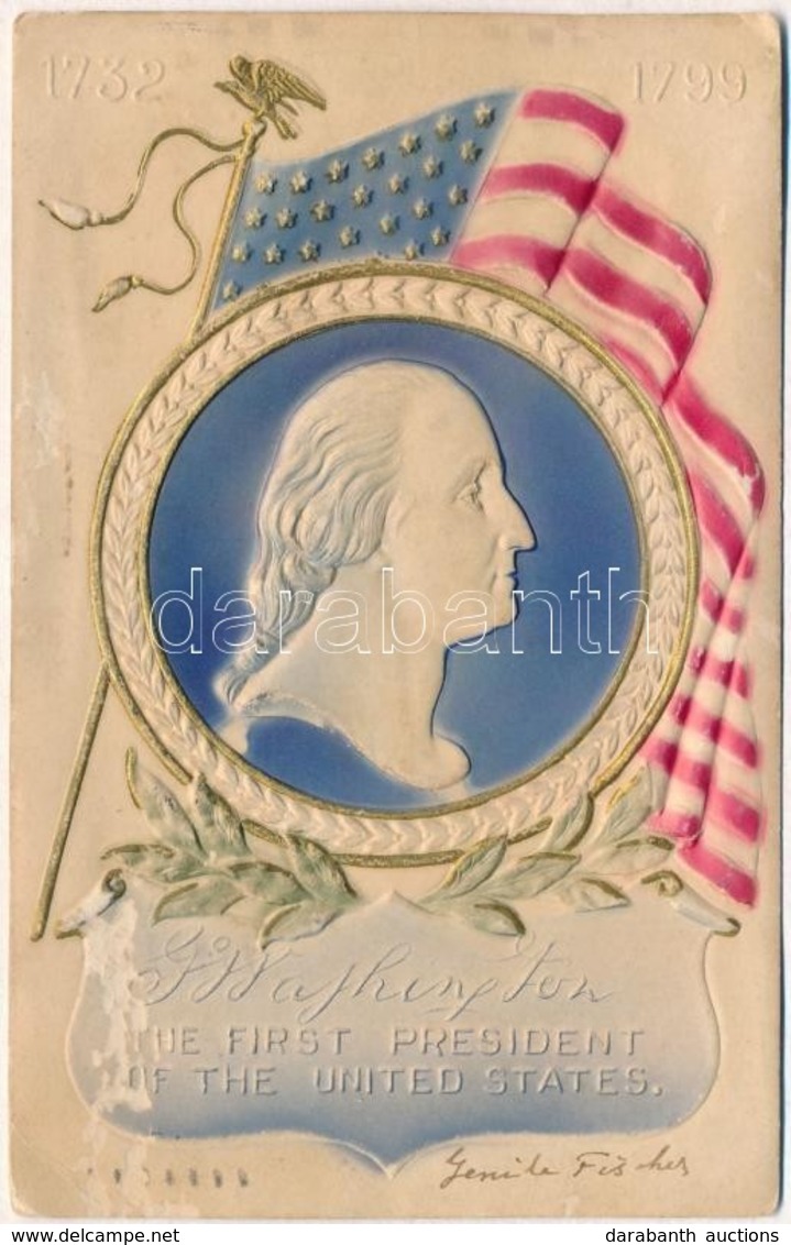 T3 1910 G. Washington, The First President Of The United States 1732-1799. Emb. (wet Damage) - Ohne Zuordnung