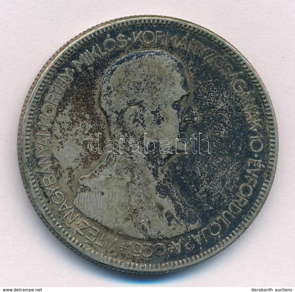 1930. 5P Ag 'Horthy Jobbra' T:3 Patina 
Adamo P8 - Ohne Zuordnung