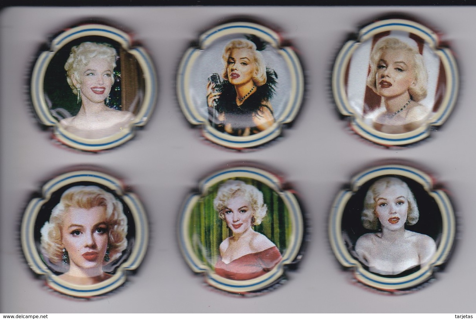 SERIE COMPLETA DE 6 PLACAS DE CAVA DE MARILYN MONROE (CAPSULE) MUJER-WOMAN - Placas De Cava