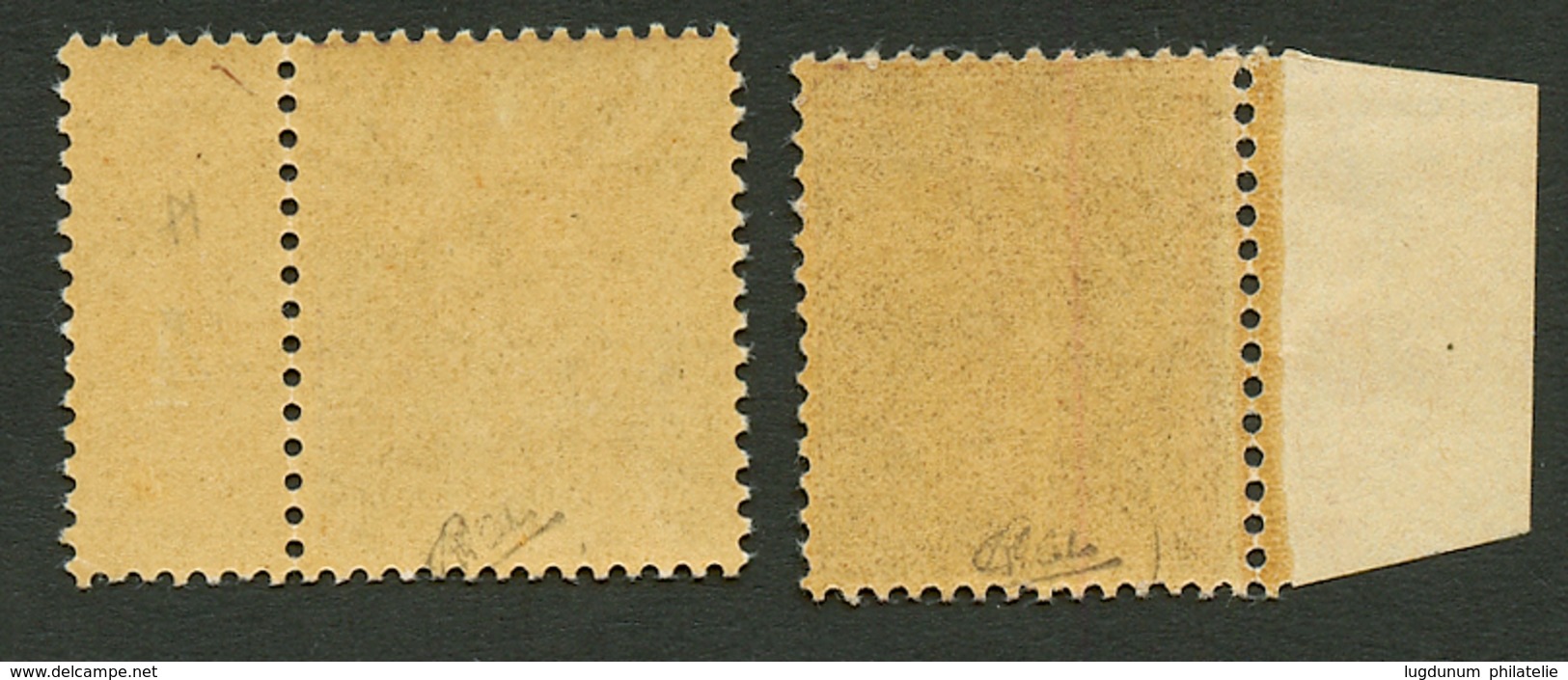 20c (n°131) + 30c (n°133) Bord De Feuille Neuf **. Les 2 Timbres Signés CALVES. Superbe Qualité. - Autres & Non Classés