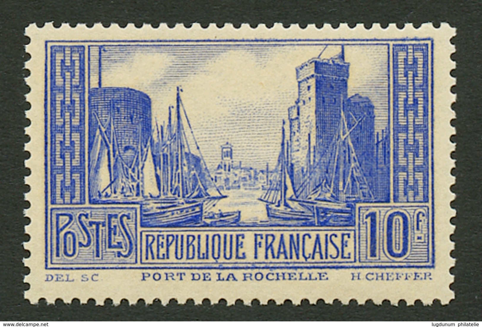 10F LA ROCHELLE Outremer (n°261d) Neuf **. Cote 500€. Signé BRUN. Certificat ROBIN. Superbe. - Autres & Non Classés