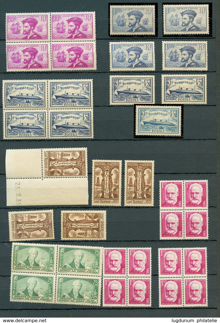 FRANCE - Superbe Stock Marchand Composé Uniquement De Bonnes Valeurs Semi-Moderne (1900-50). Tous Les Timbres Neuf ** Fr - Collections