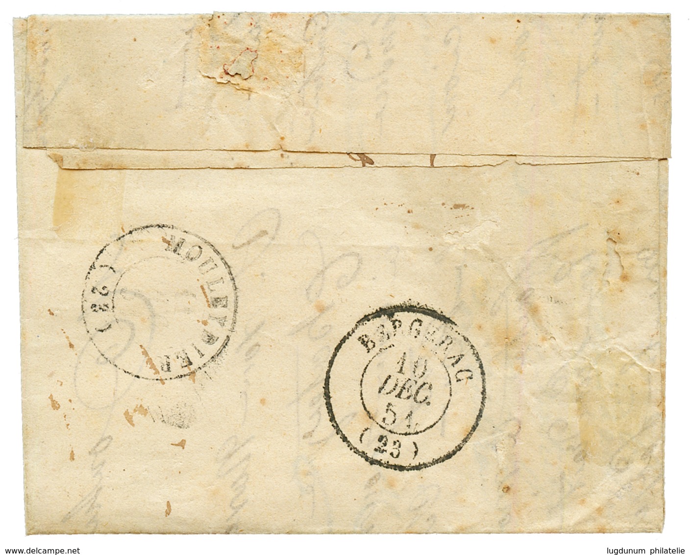 1851 25c (n°4) Pd Obl. Grille + Cursive 23 ST ALVERE Sur Lettre Avec Texte. Indice 23. TTB. - Autres & Non Classés