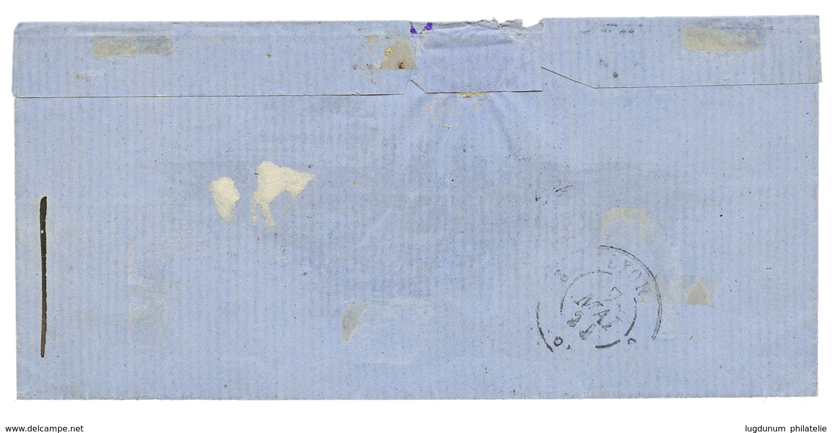 1871 20c BORDEAUX Nuance Bleu Fonçé (n°46Ab) TB Margé Obl. GC 130 + T.17 ARBOIS Sur Lettre. Nuance Rare. Signé SCHELLER. - Autres & Non Classés