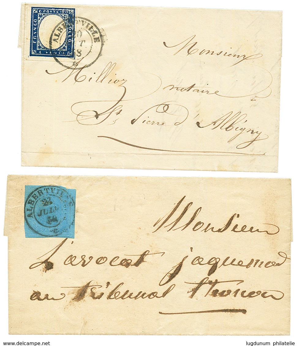 "ALBERVILLE" : 1854/58 2 Lettres Avec SARDAIGNE 20c (n°5) Pd Ou 20c (n°12) Obl. ALBERTVILLE. TTB. - Other & Unclassified