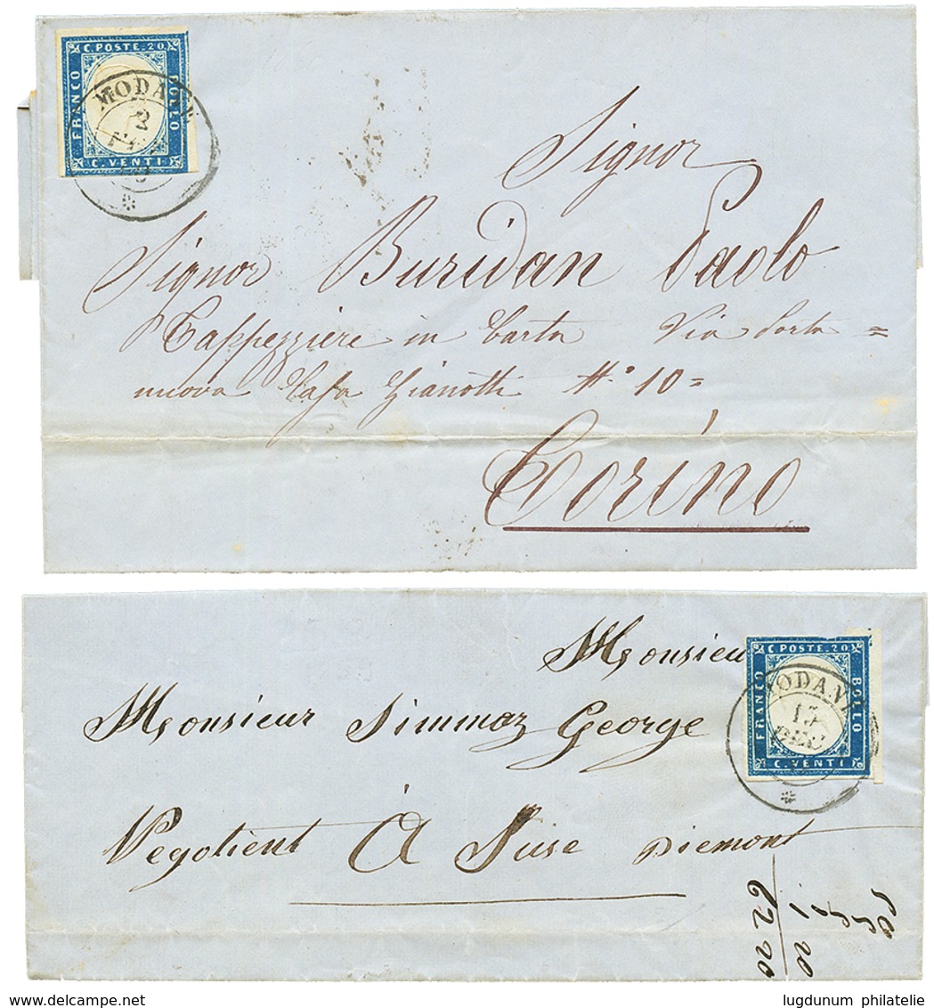"MODANE" : 1860 2 Lettres Avec SARDAIGNE 20c (n°12) Obl. MODANE. TB. - Other & Unclassified