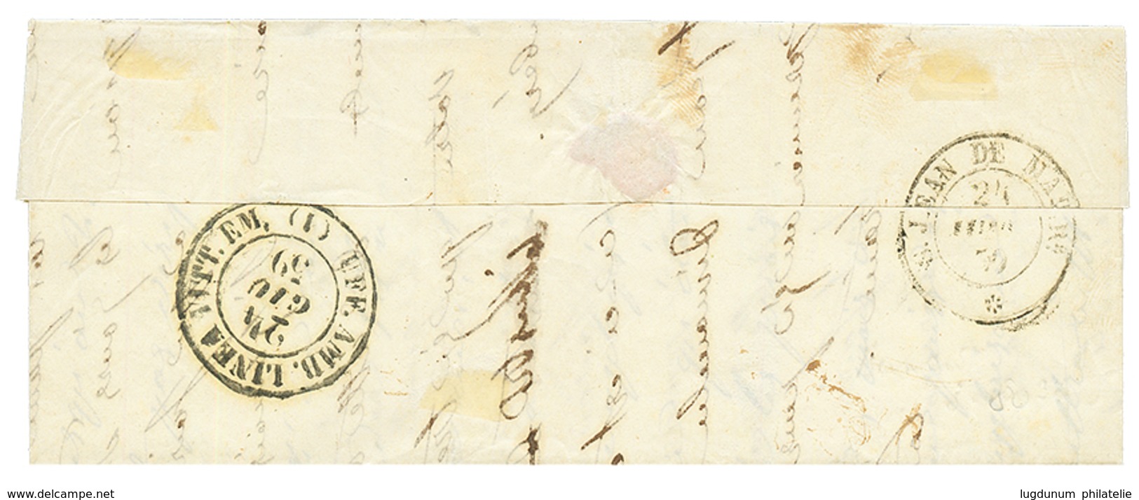 "MONTMEILLAN" : 1859 SARDAIGNE 20c (n°12) TB Margé Obl. MONTMEILLAN Sur Lettre. Signé BOLAFFI. TTB. - Other & Unclassified