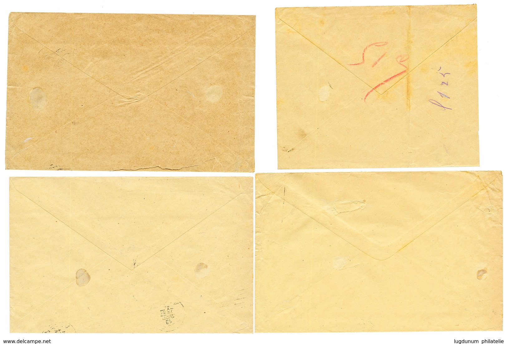 "HOPITAUX MILITAIRE - MAROC" : 1915/17 Lot De 4 Lettres Avec Cachet D' HOPITAUC (BER-RECHID, OUDJDA, RABAT X2 ). Superbe - Army Postmarks (before 1900)