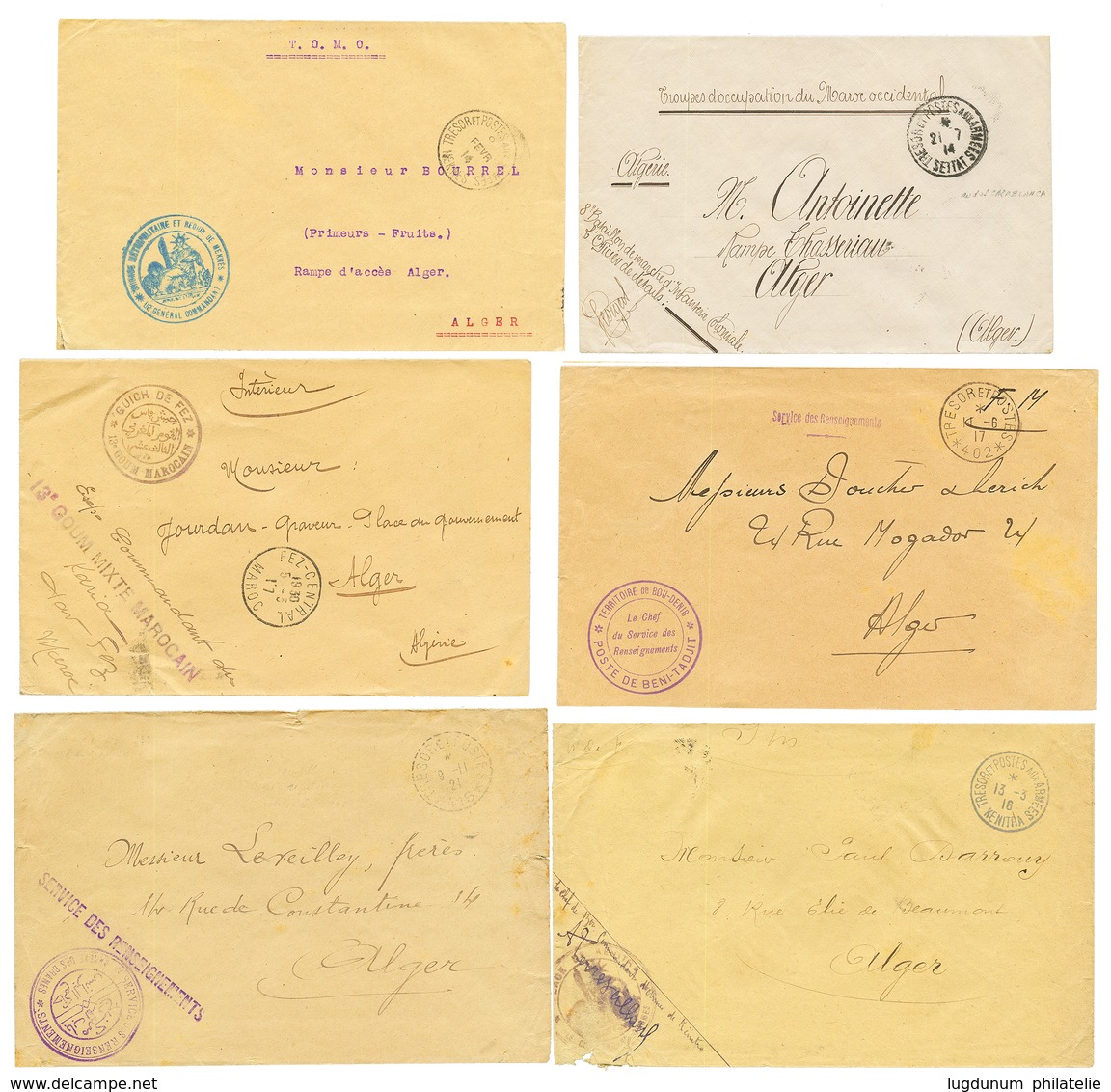 MAROC - POSTE MILITAIRE : 1914/21 Lot 17 Lettres. Superbe Qualité. - Army Postmarks (before 1900)