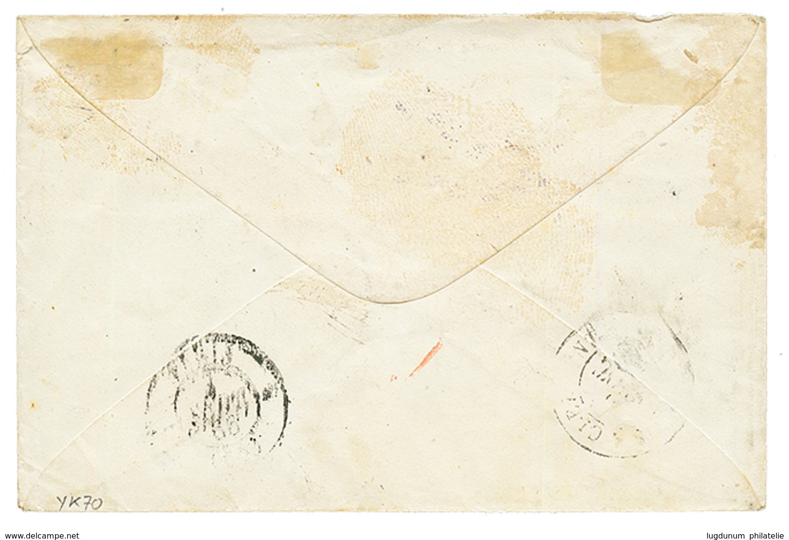 1866 FRANCE 40c (n°23) Obl. GC 5080 + ALEXANDRIE EGYPTE + EGYPT 1ère émission 1P Obl. ZAGASIK Sur Envelope To FRANCE. RA - Other & Unclassified