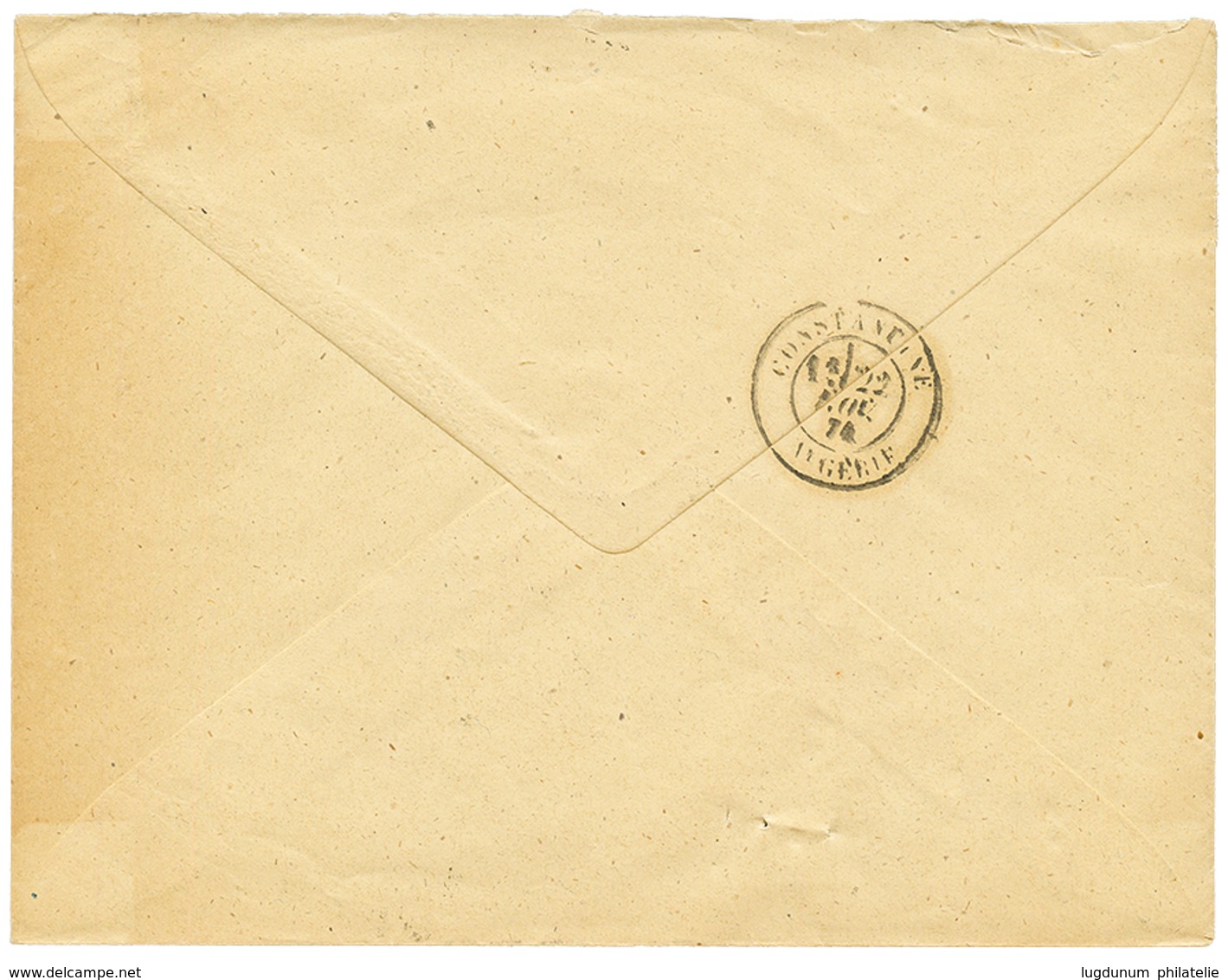 1874 25c (n°60) Obl. GC 5125 + BORDJ-BOU-ARRERIDJ Sur Lettre Pour CONSTANTINE. Cote 600€. TTB. - Other & Unclassified