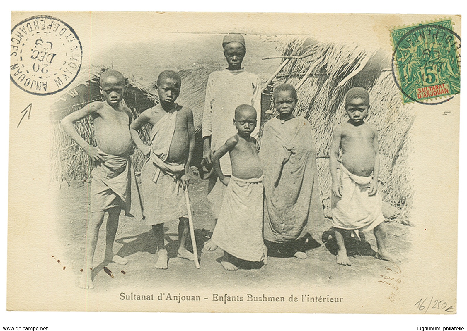 1909 5c Groupe (pd) Obl. ANJOUAN MAYOTTE ET DEPENDANCES Sur Carte Pour La FRANCE. TB. - Autres & Non Classés