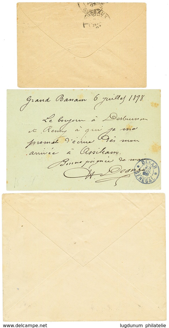 1896/1907 Lot 3 Lettres GRAND-BASSAN Dont RECOMMANDE Avec 20c + 25c. Superbe. - Other & Unclassified